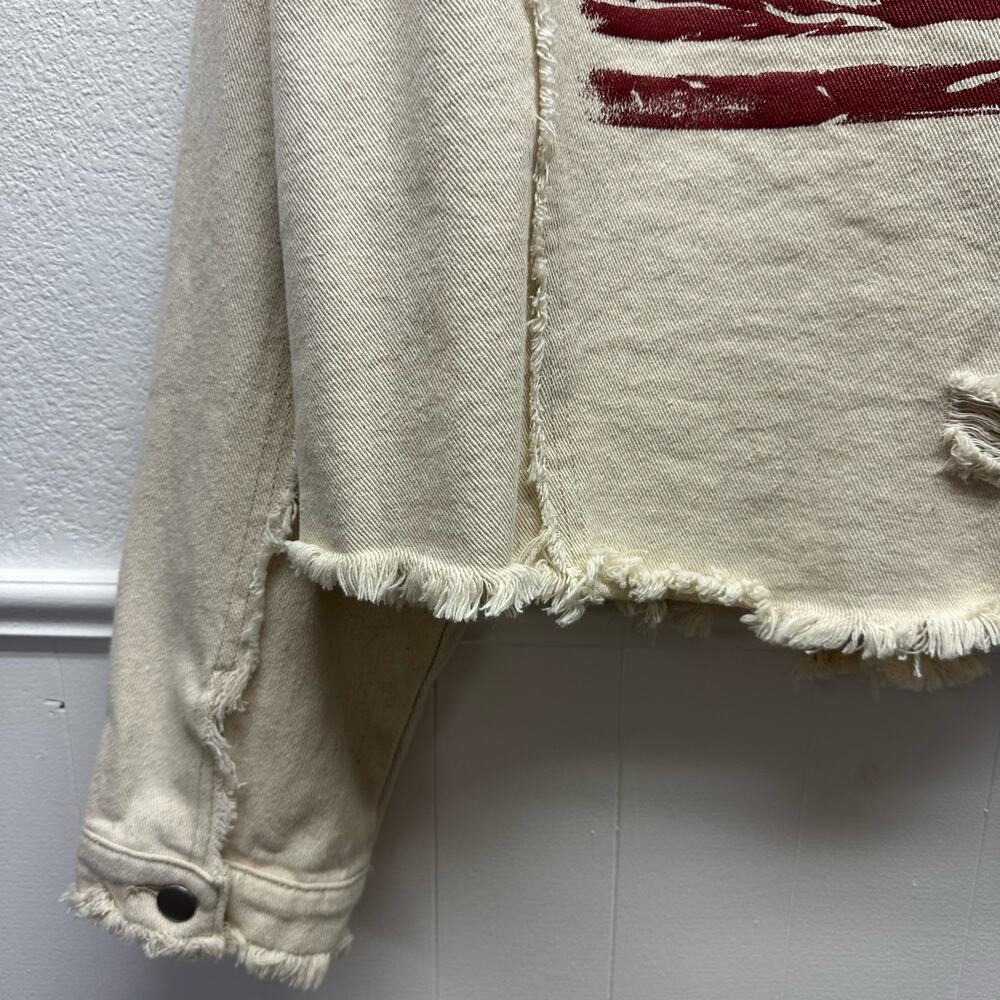 POL, Women’s Long Sleeve Sz M Long Sleeve Jacket With American Flag On The Back - Picture 10 of 15